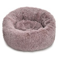 Long faux fur fabric dog bed comfortable  round dog bed super soft washable pet cushion bed